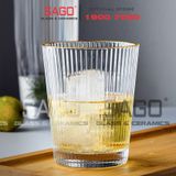  DELI DSY5840-1AR - Ly Thủy Tinh Delisoga Studio Stripes Gold Rim Rock Glass 335ml | Thủy Tinh Nhập Khẩu Cao Cấp 