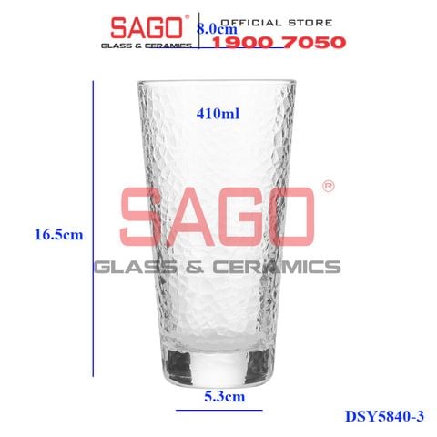  DELI DSY5840-3 - Ly Thủy Tinh Delisoga Studio Stripes Tumber Glass 410ml | Thủy Tinh Nhập Khẩu Cao Cấp 