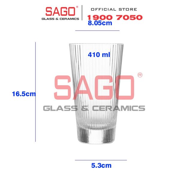  DELI DSY5840-3A - Ly Thủy Tinh Delisoga Studio Stripes Tumber Glass 410ml | Thủy Tinh Nhập Khẩu Cao Cấp 