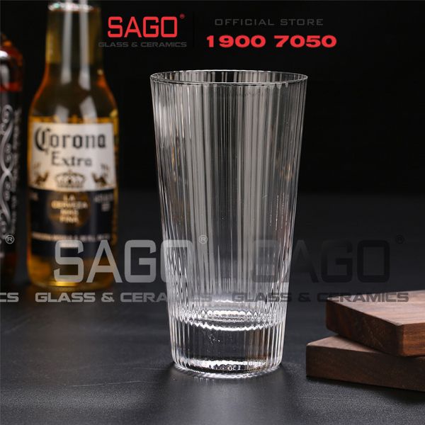  DELI DSY5840-3A - Ly Thủy Tinh Delisoga Studio Stripes Tumber Glass 410ml | Thủy Tinh Nhập Khẩu Cao Cấp 
