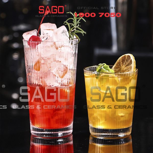  DELI DSY5840-3A - Ly Thủy Tinh Delisoga Studio Stripes Tumber Glass 410ml | Thủy Tinh Nhập Khẩu Cao Cấp 