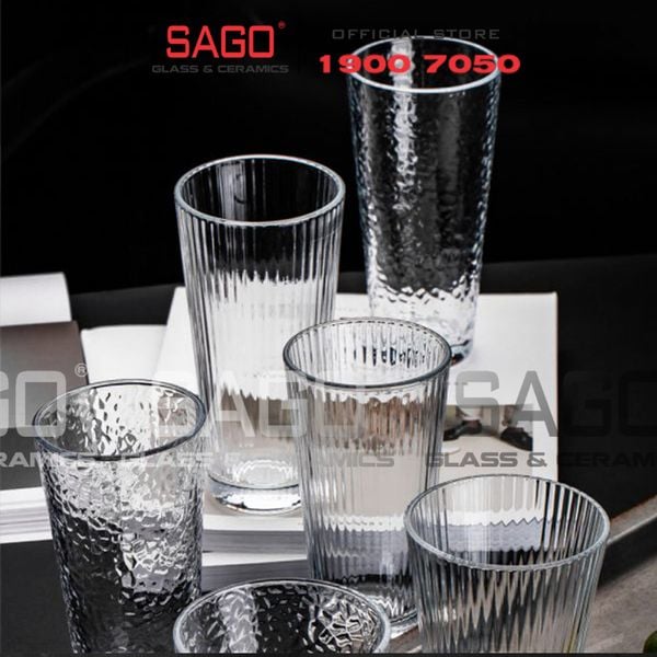  DELI DSY5840-3 - Ly Thủy Tinh Delisoga Studio Stripes Tumber Glass 410ml | Thủy Tinh Nhập Khẩu Cao Cấp 