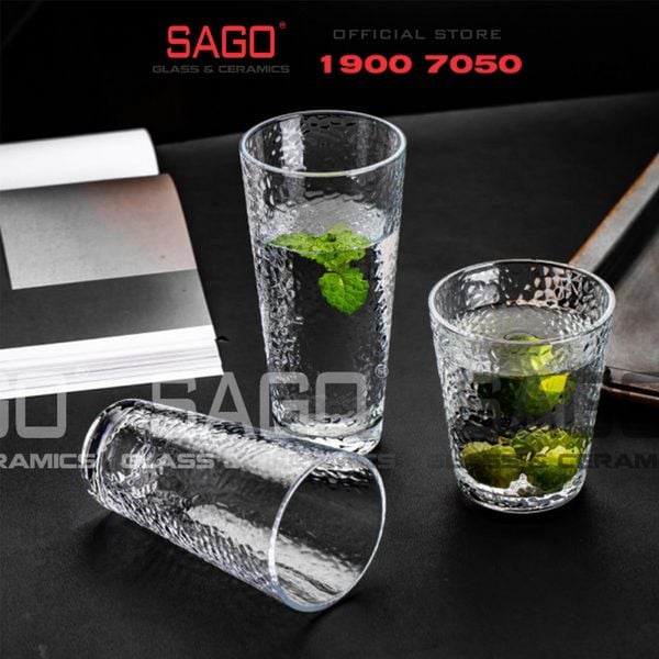  DELI DSY5840-3 - Ly Thủy Tinh Delisoga Studio Stripes Tumber Glass 410ml | Thủy Tinh Nhập Khẩu Cao Cấp 