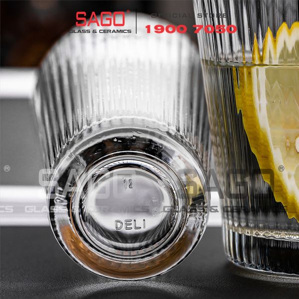  DELI DSY5840-3A - Ly Thủy Tinh Delisoga Studio Stripes Tumber Glass 410ml | Thủy Tinh Nhập Khẩu Cao Cấp 
