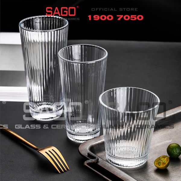  DELI DSY5840-3A - Ly Thủy Tinh Delisoga Studio Stripes Tumber Glass 410ml | Thủy Tinh Nhập Khẩu Cao Cấp 
