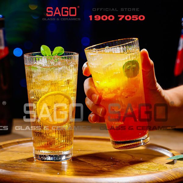  DELI DSY5840-3A - Ly Thủy Tinh Delisoga Studio Stripes Tumber Glass 410ml | Thủy Tinh Nhập Khẩu Cao Cấp 