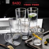  DELI DSY5840-1AR - Ly Thủy Tinh Delisoga Studio Stripes Gold Rim Rock Glass 335ml | Thủy Tinh Nhập Khẩu Cao Cấp 