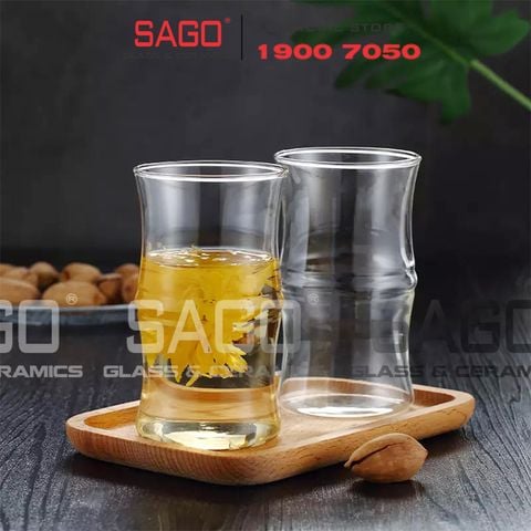  DELI GPB47 - Ly Thủy Tinh Deli Glasses Eco Borosilicate Hight Ball Bamboo Glass Cup 440ml | Thủy Tinh Cao Cấp 