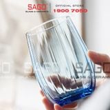  Deli JS5139-2B - Ly Thủy Tinh Deli Linka Blue Rock Glass 380ml | Thủy Tinh Cao Cấp 