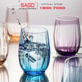  Deli JS5139-2B - Ly Thủy Tinh Deli Linka Blue Rock Glass 380ml | Thủy Tinh Cao Cấp 