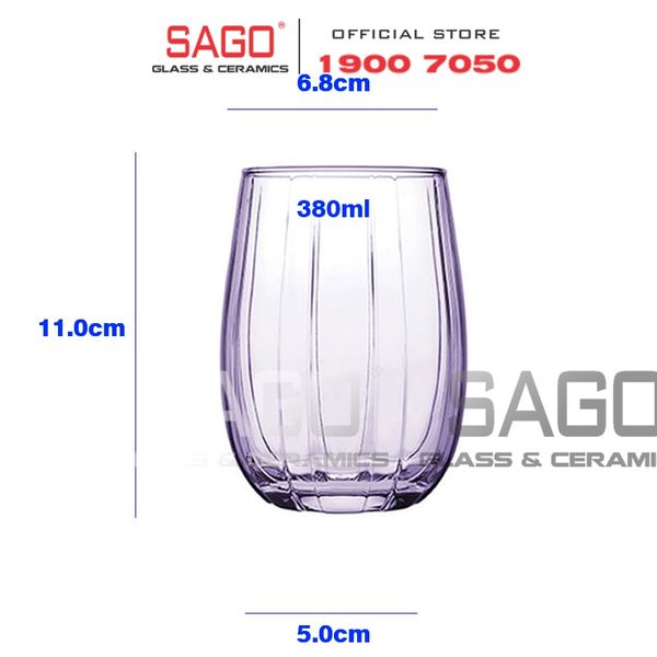  Deli JS5139-2P - Ly Thủy Tinh Deli Linka Pink Rock Glass 380ml | Thủy Tinh Cao Cấp 