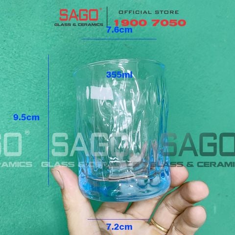  DELI JS5179B - Ly Thủy Tinh Deli Sogente Green Rock glass 355ml | Thủy Tinh Cao Cấp 