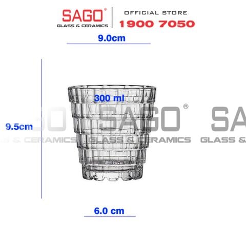  Deli TY5901-1 - Ly Thủy Tinh Deli Studio Stack Rock Glass 300ml | Thủy Tinh Cao Cấp 