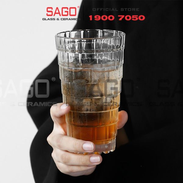  Deli TY5901-2 - Ly Thủy tinh Deli Studio Stack Tumber Glass 380ml | Thủy Tinh Cao Cấp 