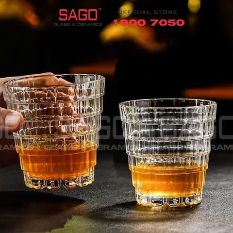  Deli TY5901-1 - Ly Thủy Tinh Deli Studio Stack Rock Glass 300ml | Thủy Tinh Cao Cấp 