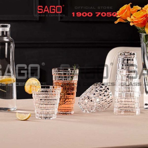 Deli TY5901-1 - Ly Thủy Tinh Deli Studio Stack Rock Glass 300ml | Thủy Tinh Cao Cấp 