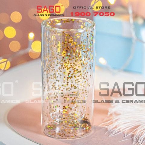  Deli GPB208-L1 - Ly Thủy Tinh 02 lớp Delisoga Borosilicate Hight Ball Double Wall Star Glass 270ml | Thủy Tinh Cao Cấp 