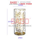  Deli GPB208-L1 - Ly Thủy Tinh 02 lớp Delisoga Borosilicate Hight Ball Double Wall Star Glass 270ml | Thủy Tinh Cao Cấp 