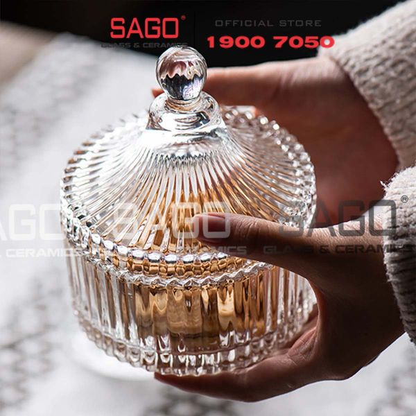  DELI DSTG1032-4 - Thố Mứt Thủy Tinh , Hũ Kẹo Thủy Tinh Deli Candy Jar Glass | Thủy Tinh Cao Cấp 