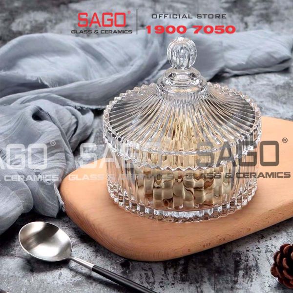  DELI DSTG1032-4 - Thố Mứt Thủy Tinh , Hũ Kẹo Thủy Tinh Deli Candy Jar Glass | Thủy Tinh Cao Cấp 