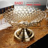  ELEGANT NC-331 - Dĩa Thủy Tinh Chấm Bi Chân Đồng Elegant Đường Kính 30.0cm | Thủy Tinh Màu Cao Cấp 
