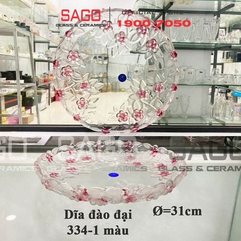  ELEGANT 334M - Dĩa Thủy Tinh Đào Đại Màu Elegant Đường Kính 31.0cm | Thủy Tinh Màu Cao Cấp 