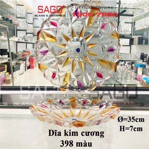  ELEGANT 398M - Dĩa Thủy Tinh Kim Cương Màu Elegant Đường Kính 35.0cm | Thủy Tinh Màu Cao Cấp 