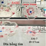  ELEGANT JZ-336.7M - Dĩa Thủy Tinh Hồng Tim Elegant Đường Kính 17.0cm | Thủy Tinh Màu Cao Cấp 