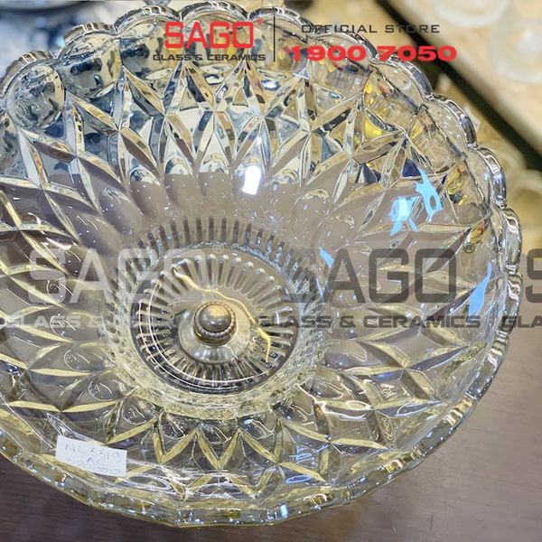  ELEGANT 3319AC - Dĩa Thủy Tinh Tiệp Chân Đồng Elegant Đường Kính 36.0cm | Thủy Tinh Màu Cao Cấp 