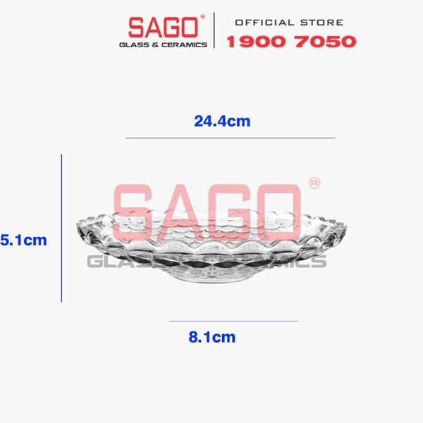  Deli DSGD18-10 - Thủy Tinh Deli Delisoga Chấm Bi 24.5cm | Thủy Tinh Cao Cấp 