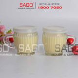  Ly Thủy Tinh Sọc Làm Pudding 100ml Nắp Nhựa | Thủy Tinh Cao Cấp 