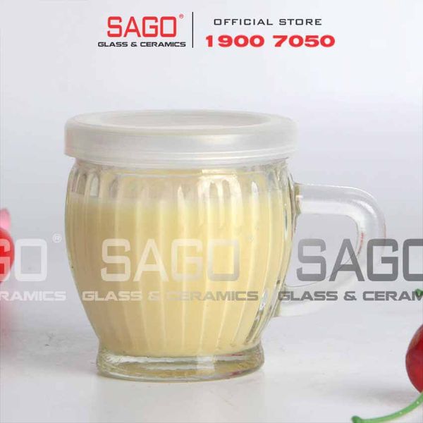  Ly Thủy Tinh Sọc Làm Pudding 100ml Nắp Nhựa | Thủy Tinh Cao Cấp 