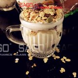  Ly Thủy Tinh Sọc Làm Pudding 100ml Nắp Nhựa | Thủy Tinh Cao Cấp 