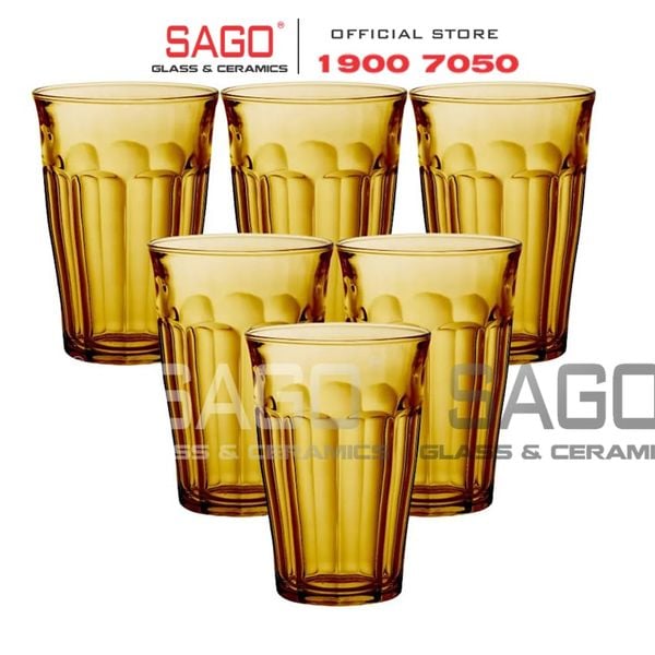  DURALEX D1029D - Ly Thủy Tinh Cường Lực Duralex Picardie Amber Hight Ball Glass 360ml | Nhập Khẩu Pháp 