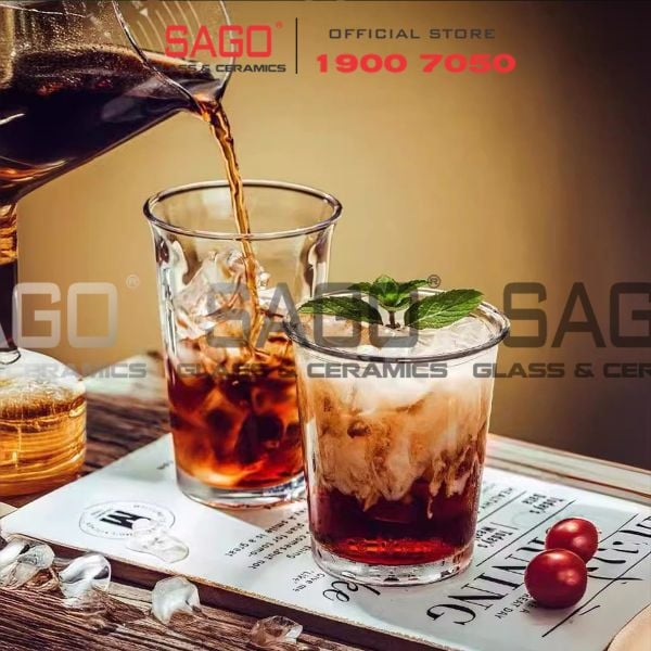  INS 9002 - Ly Thủy Tinh Miệng Loe INS Flared Mouth Rock Glass 355ml | Thủy Tinh Cao Cấp 