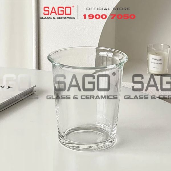  INS 9002 - Ly Thủy Tinh Miệng Loe INS Flared Mouth Rock Glass 355ml | Thủy Tinh Cao Cấp 