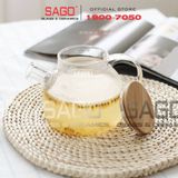  Deli GPH21 - Bộ Bình Thủy Tinh Deli Chịu Nhiệt Nắp Gỗ Có Khây Gỗ ( 01 Bình 1000ml + 4 Ly Chịu Nhiệt ) 