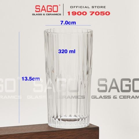  Deli TY4337-2 - Ly Thủy Tinh Deli Manhattan Tumber Glass 320ml | Thủy Tinh Cao Cấp 