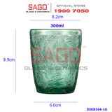  DELI DSKB164-1G - Ly Thủy Tinh Deli Summer Forest Green Rock Glass 300ml | Thủy Tinh Cao Cấp 