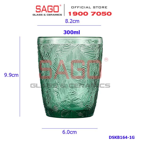  DELI DSKB164-1G - Ly Thủy Tinh Deli Summer Forest Green Rock Glass 300ml | Thủy Tinh Cao Cấp 