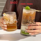  INS 309TH - Ly Thủy Tinh Sọc INS Stripes Islande Rock Glass 220ml | Thủy Tinh Cao Cấp 
