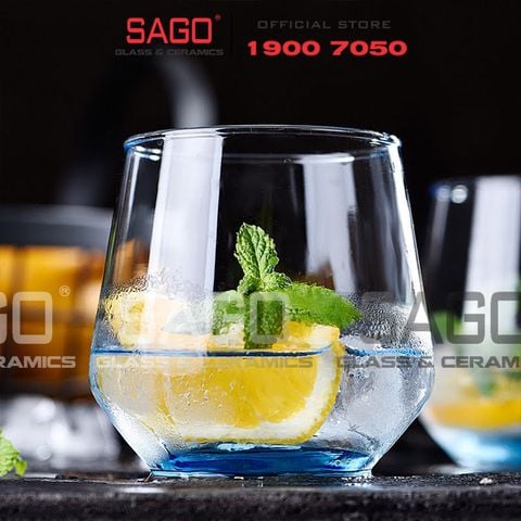  DELI ES7018-2B - Ly Thủy Tinh Deli Lexington Rock Blue 380ml | Thủy Tinh Cao Cấp 