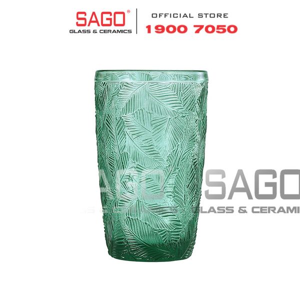  DELI DSKB164-2G - Ly Thủy Tinh Deli Summer Forest Green Hight Ball Glass 380ml | Thủy Tinh Cao Cấp 