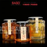  Hũ Thủy Tinh Lục Giác Nắp thiết Cao Cấp | Tùy Chọn Dung Tích 