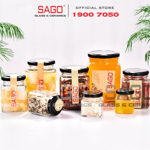  Hũ Thủy Tinh Vuông Nắp thiết Cao Cấp | Tùy Chọn Dung Tích 