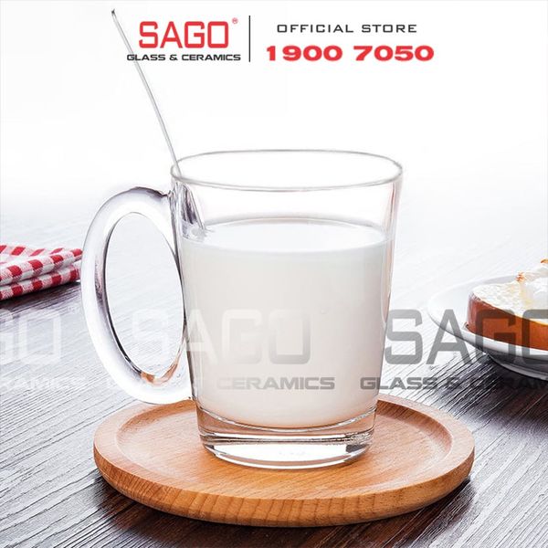  Union 394 - Ly Thủy Tinh Có Quai Union Nouveau Tea Cup Glass 295ml | Thủy Tinh Cao Cấp Nhập Khẩu Thái Lan 