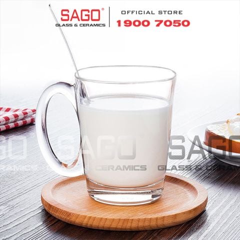  Union 394 - Ly Thủy Tinh Có Quai Union Nouveau Tea Cup Glass 295ml | Thủy Tinh Cao Cấp Nhập Khẩu Thái Lan 