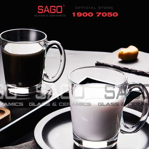 Union 394 - Ly Thủy Tinh Có Quai Union Nouveau Tea Cup Glass 295ml | Thủy Tinh Cao Cấp Nhập Khẩu Thái Lan 