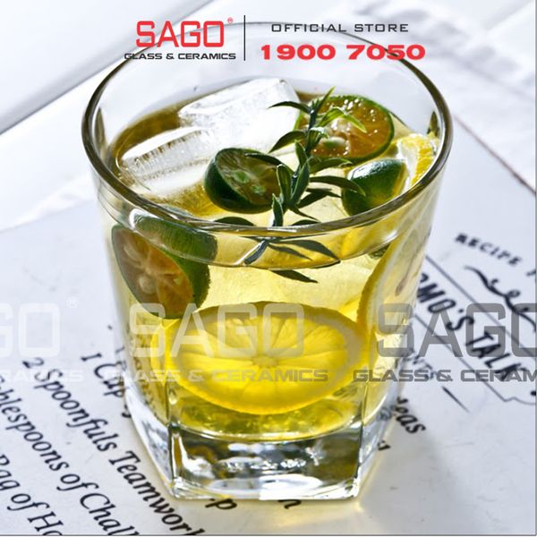  Deli CB001 - Ly Thủy Tinh Deli Trà đá 5 cạnh lùn 210ml | Thủy Tinh Cao Cấp 