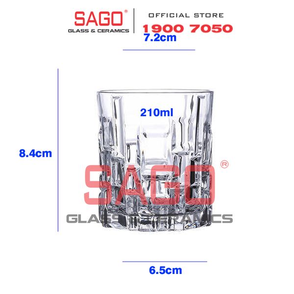  DELI DSKB103-1G - Ly Thủy Tinh Delisoga Jazz Whisky Glass 210ml | Thủy Tinh Cao Cấp 